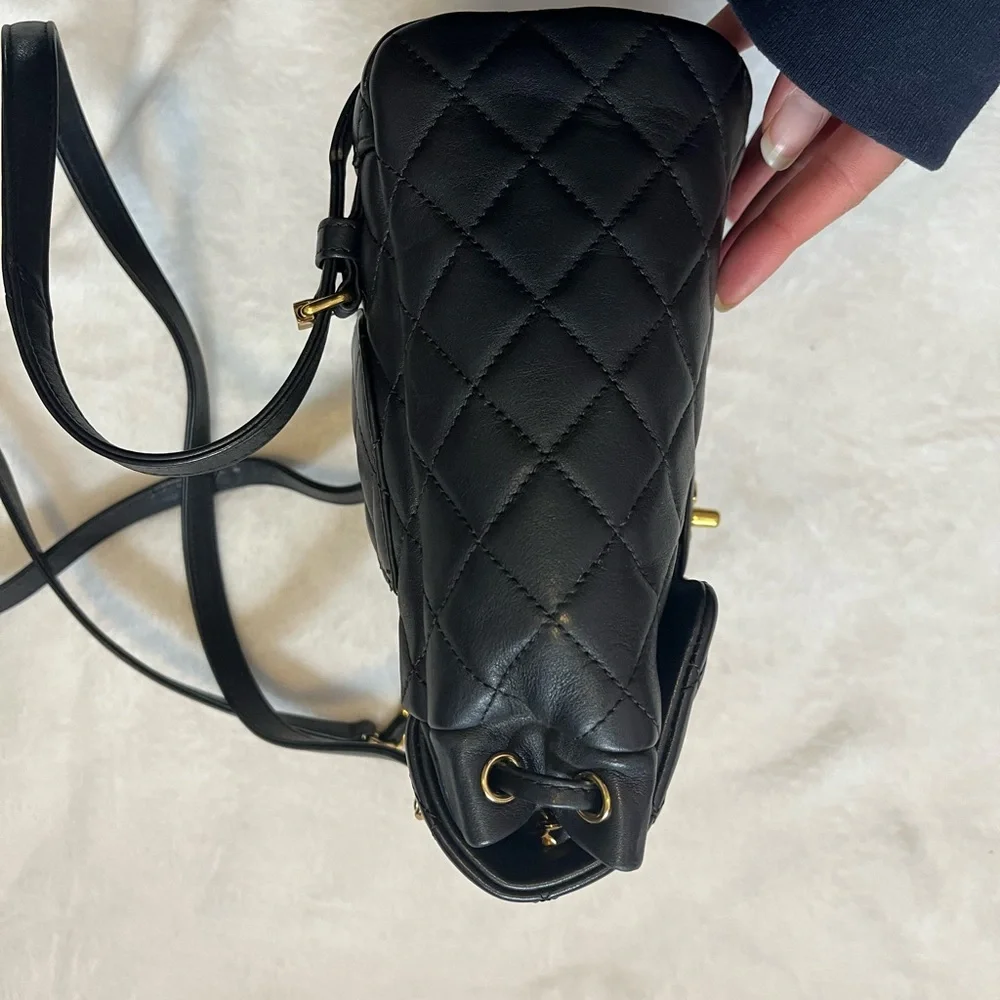 Chanel Mini Urban Spirit backpack with gold Hardware Lambskin offers welcomed
